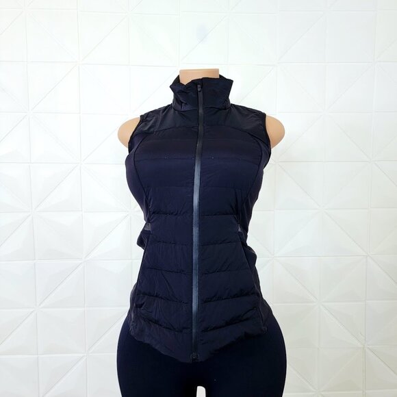 Lululemon Women's Black Down For It All Windproof Sleeveless Puffer Vest Size 6 - Picture 2 of 8